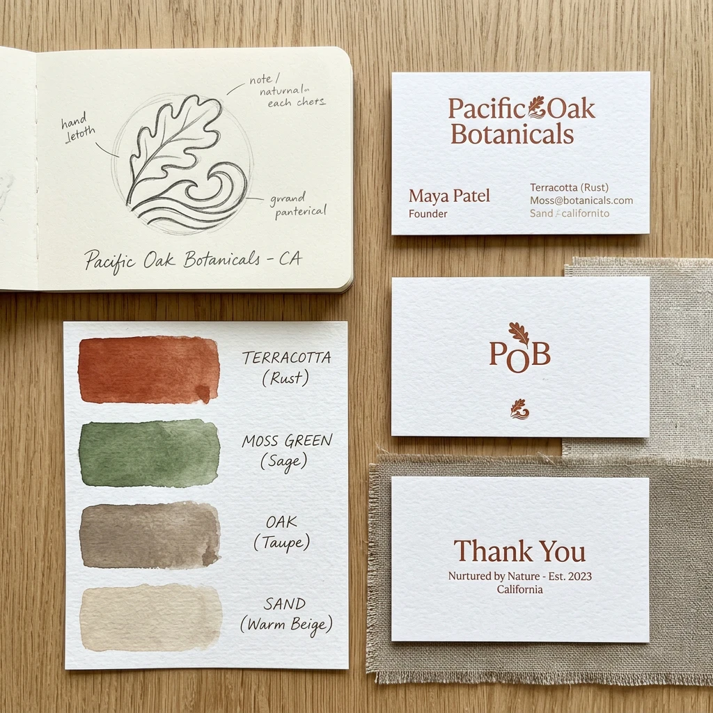 Brand identity flat lay